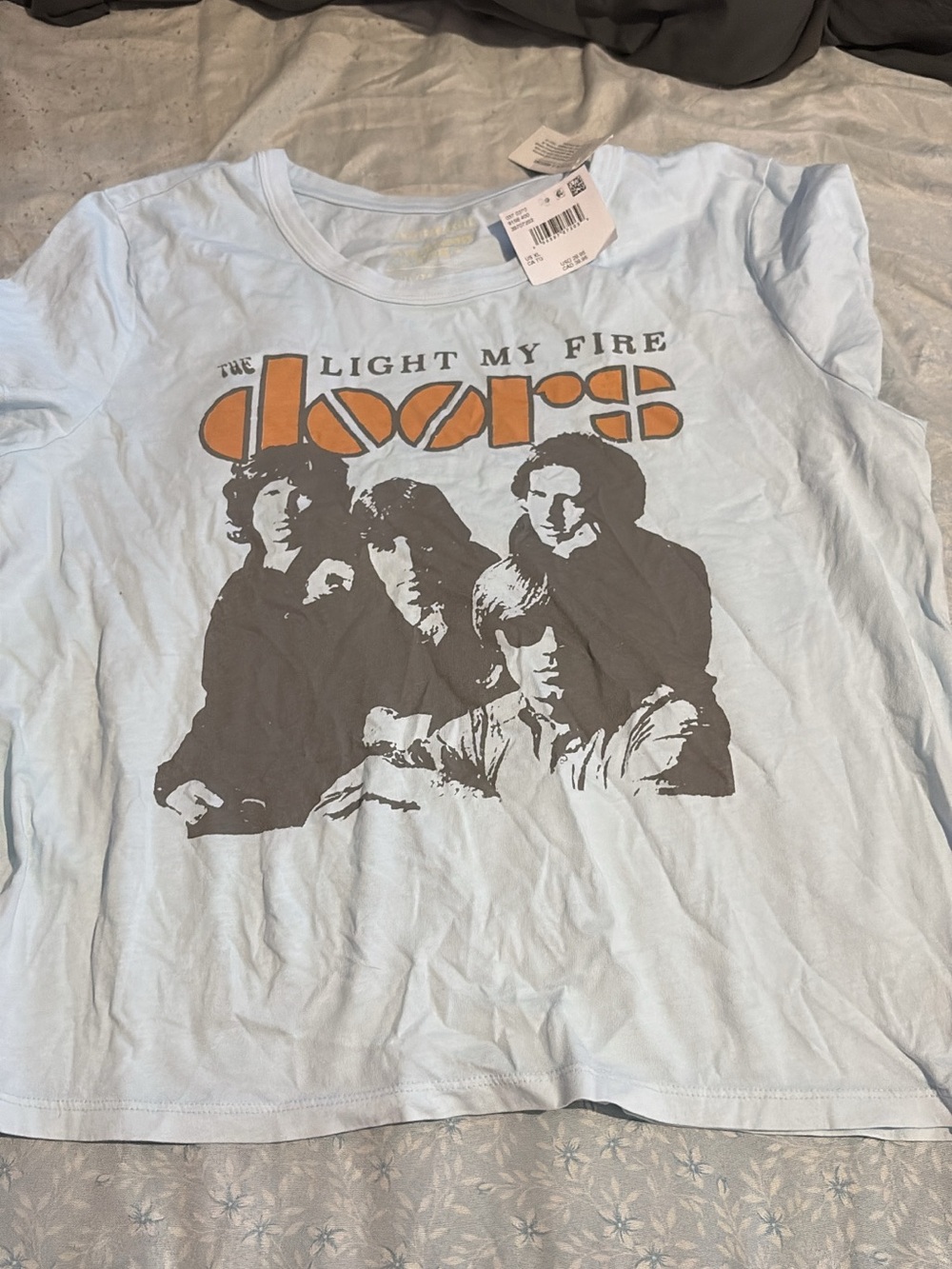 The Doors "Light My Fire" Graphic Tee - Light Blue